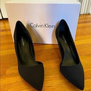 Black fabric pumps. Leather 3” heels. Mint condition. Worn once.